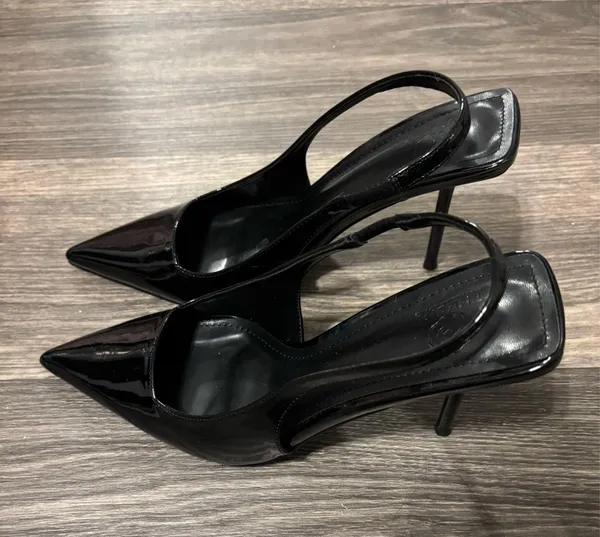 Toe Pointed High Stiletto Slingback Heels Size 8 - Image 2