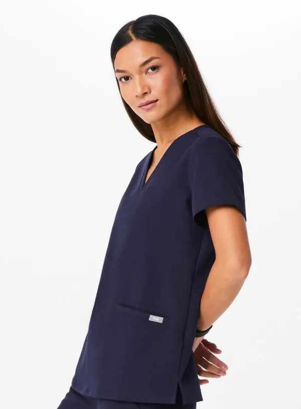 FIGS Casma Three Pocket Scrub Top PO 1518 Navy - Image 4