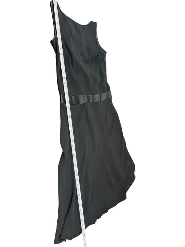 Liz Claiborne VTG Liz Taylor Black Sleeveless Midi Dress 10 Cowl Drape Back Cocktail Formal - Image 7