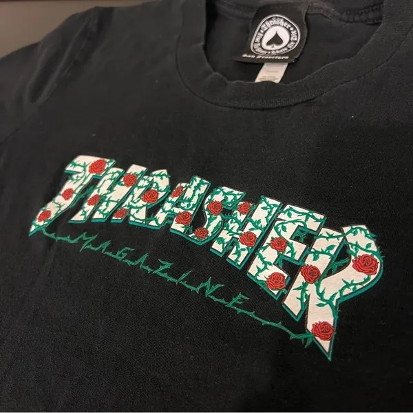 Thrasher Authentic Vintage graphic Tshirt, black, sz XS - Image 6