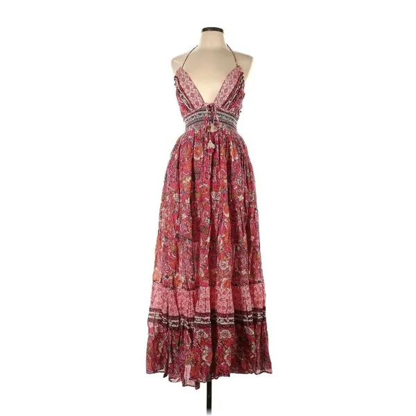 NWT Free People Real Love Maxi in Meadow Combo Floral Cotton Halter Dress L - Image 10