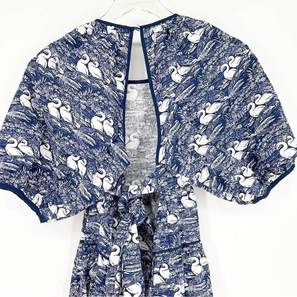 NWT Laura Ashley x Urban Outfitters Swan Puff Sleeve Mini Dress‎ XS Cottagecore - Image 5