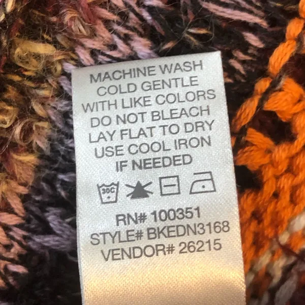 BKE Size Small Crochet Open Front Cardigan Sweater Combination Deep Burg… - Image 7