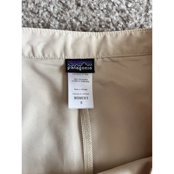 Patagonia Duway Skirt Skort Golf Pocket Zip Sides Beige Size 6 Pickleball Gym - Image 6