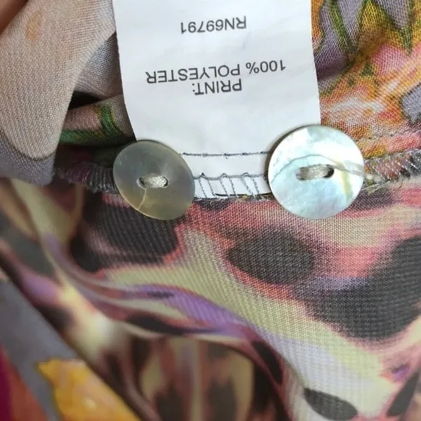 Figueroa & Flower Women's Sheer‎ Floral Leopard Blouse Size Large - Image 3