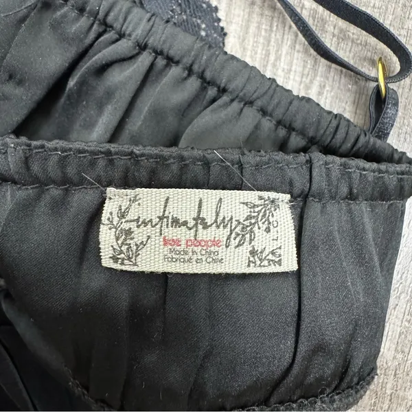 Free People She Lace & Satin Bralette In Black Size Large - Image 4