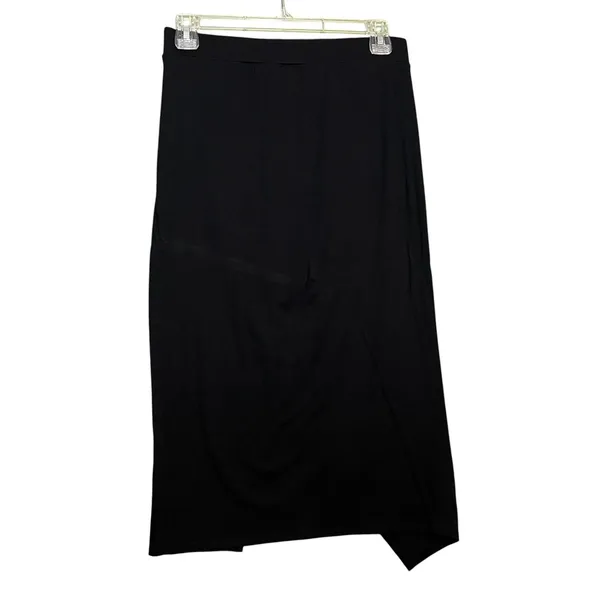 Halara Skirt Women's Med Black Midi Ruched Asymmetric Office Work Professional - Image 3
