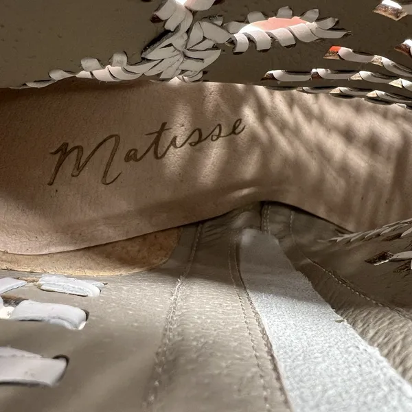 Matisse Bello‎ White Lattice Leather Lasercut Boots Size 8.5 Zip Ankle Booties - Image 11