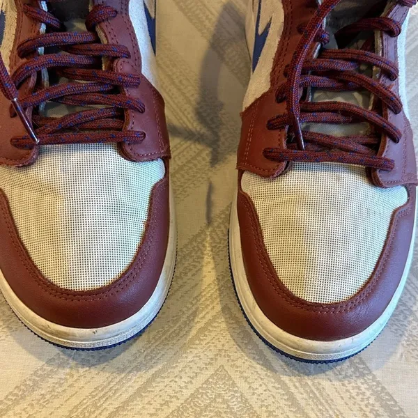 Nike Air Jordan 1 Sail Redstone Hyper Royal High-Top Sneakers Size 8.5 - Image 2