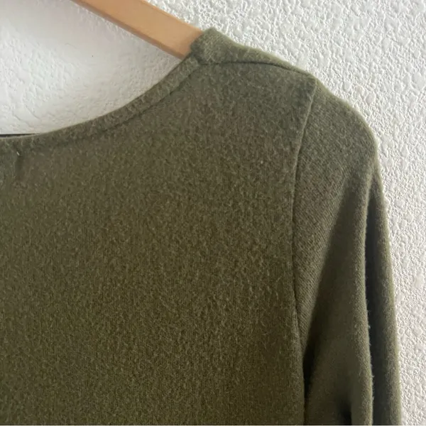 Lost + Wander Green Textured Long Sleeve Green Dress Medium - Image 6
