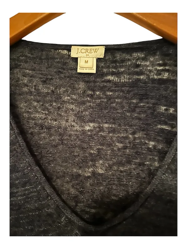 J.Crew blue grey linen blend sweater Size M #linen #knitwear - Image 2