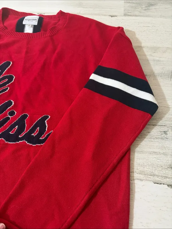 Ole Miss Red Crewneck Knit Sweater - Image 5