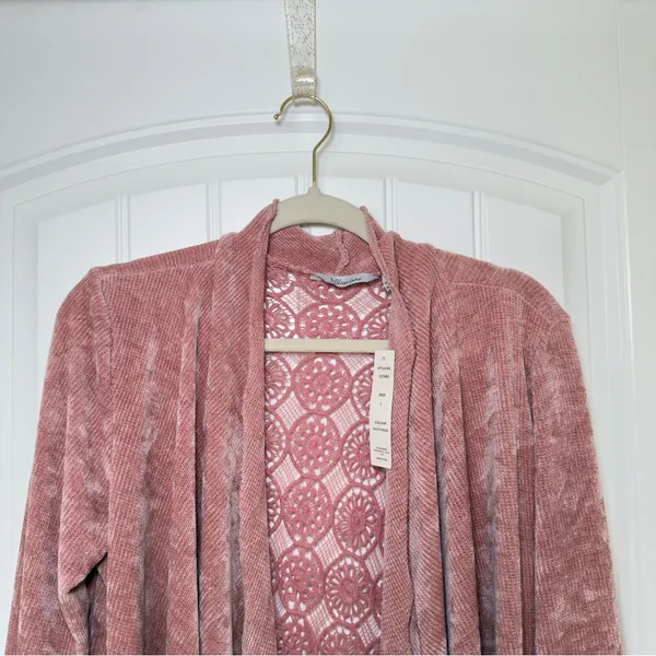 Bliss Lane Large Mauve Dust Rose‎ Waterfall Drape Cardigan Fairycore Boho Chic - Image 3