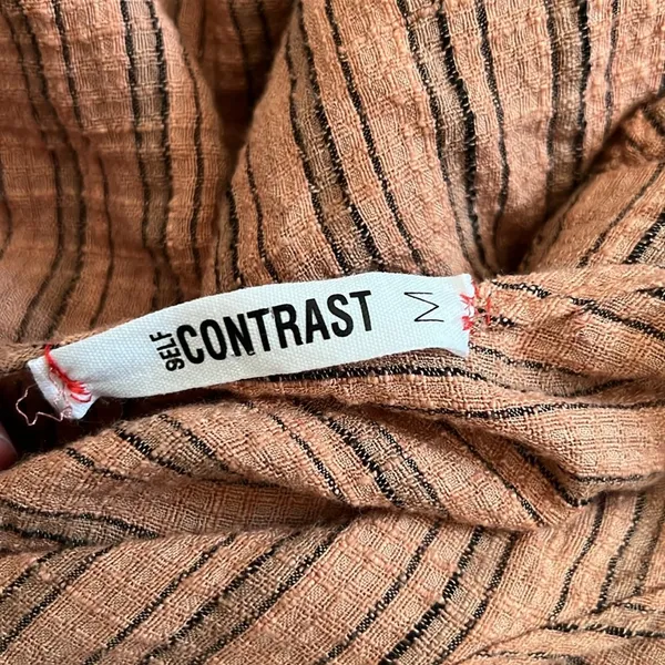 Self Contrast Rust Stripe Top Size M - Image 3