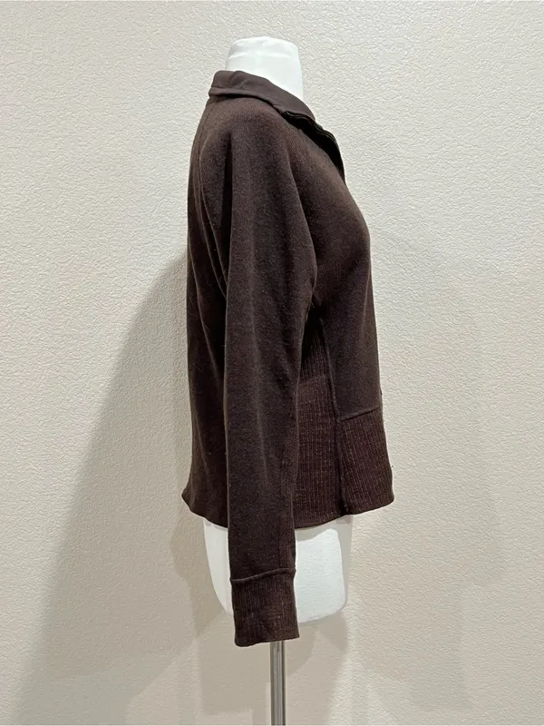Mountain Hardwear Brown Sarafin Full Zip Wool Blend Sweater Jacket Size Medium - Image 9