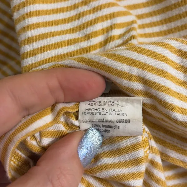 ✨Brandy Melville Striped Cropped Rita Yellow & White One-Size Hoodie✨ - Image 7