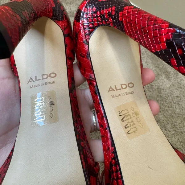 ALDO Red Snakeskin Stiletto Heels | New Without Box | Size 8.5 - Image 5