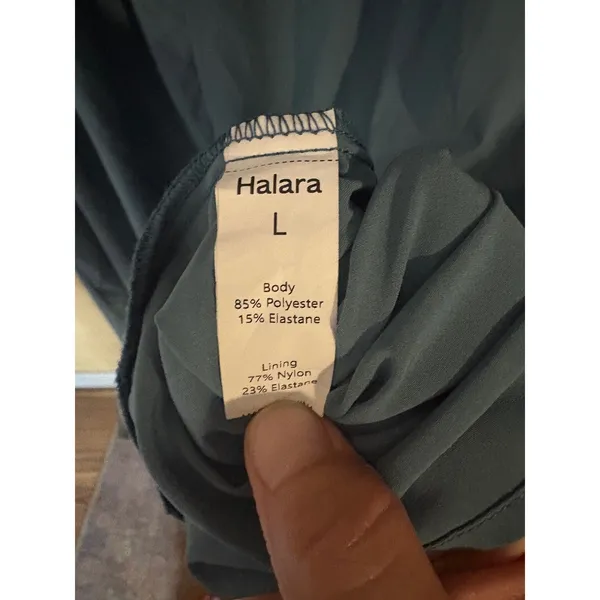 Halara Teal Blue Racerback High Low Everyday Activity Dress with Shelf Bra L - Image 4
