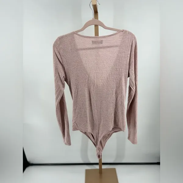 Abercrombie & Fitch A&F Cozy Wrap Front Bodysuit Long Sleeve X-Large Pink - Image 8
