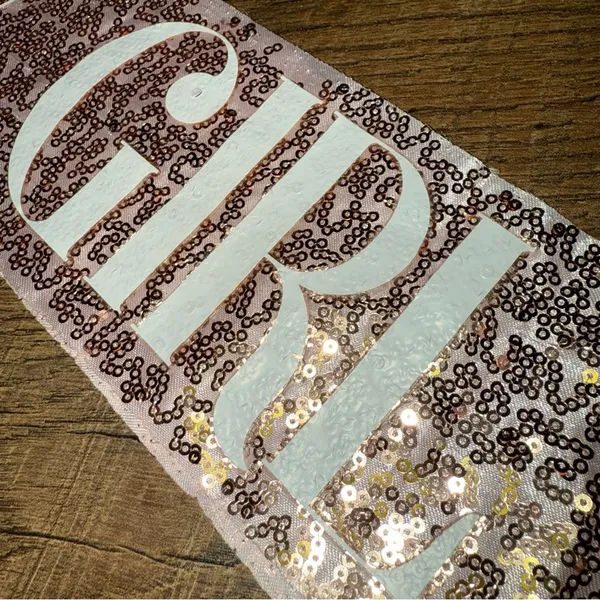Rose Pink Sequins Glitter 'Birthday Girl' Sash - Image 4