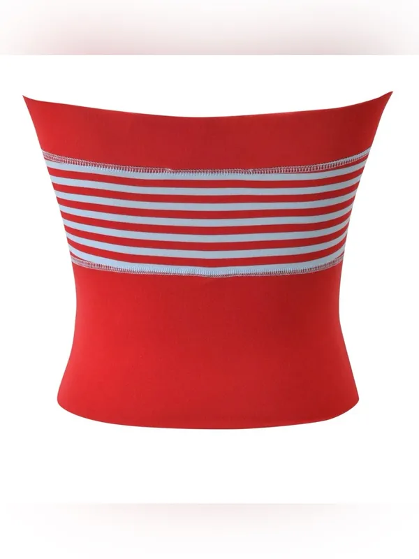 I AM GIA Blare Zip Up Boob Tube Top Red Medium NWT IN PACKAGE - Image 6