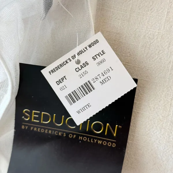 Frederick's of Hollywood Seduction Lace Halter Chemise Women Medium White NWT - Image 4