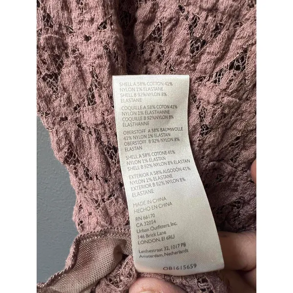 Free People Boho Rose Lace Long Sleeve Crop Top with Ruffle Trim - Image 10