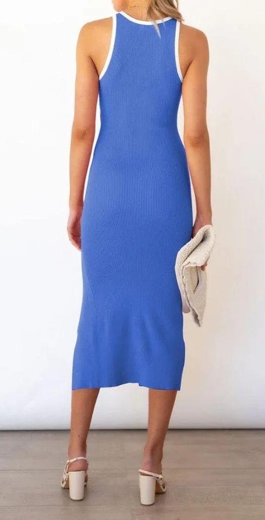 Amazon Blue Cut-out Sleeveless Dress - Image 2
