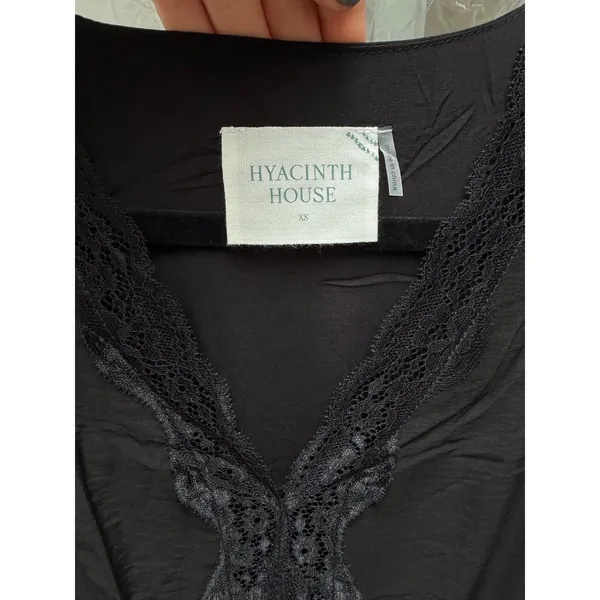 NEW Tuckernuck Hyacinth House Lydia Black Lace Maxi Dress with Bell Sleeves XS - Image 6