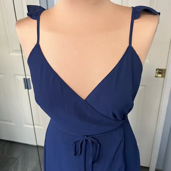 Lulus Here’s To Us Navy Wrap Maxi Dress‎ Bridesmaid Wedding - Image 5