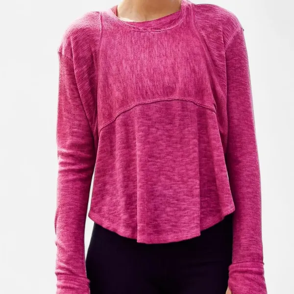 Free People Zenith Burnout thermal Tee Indie Burnout Layering Essential (XS) - Image 2