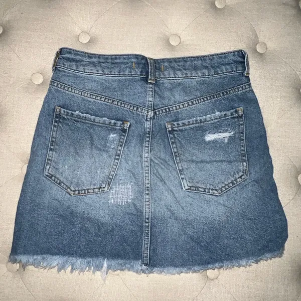 Free People Embellished Denim Skirt - Image 5