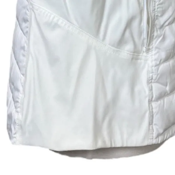 Tangerine Vest White Quilted Puffer Full Zip Hooded Zip Front Women’s Size Large - Image 9