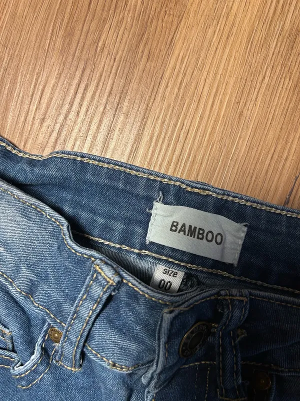 Bamboo Women’s Size 00 Distressed Skinny Jeans High Rise Stretch Denim - Image 2