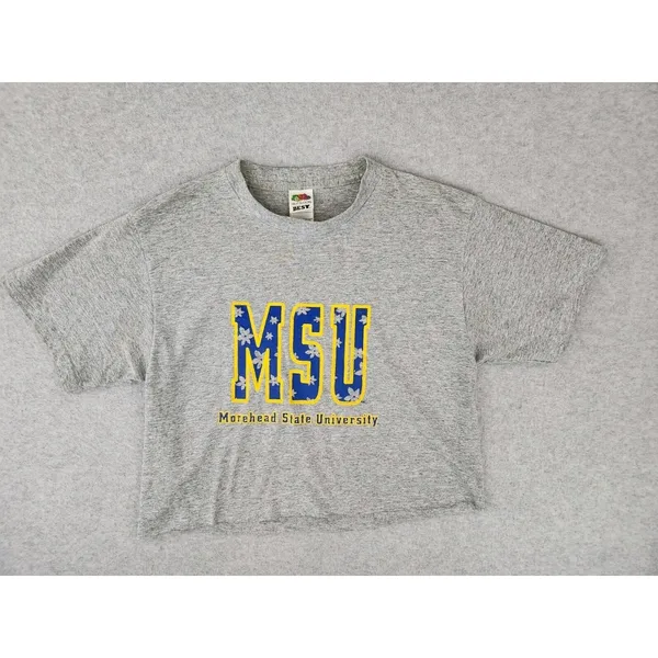 Vintage Morehead‎ State Logo T-shirt Cut Cropped Flowers Women's Size Medium - Image 2