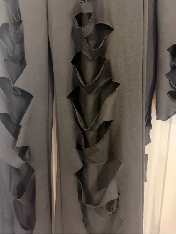 Black Ruffle slits Detail Two - Image 4