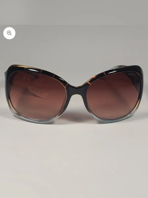 Guess Oversized Butterfly Sunglasses Brown Tortoise blue Gradient GUF200 TO-34A - Image 2