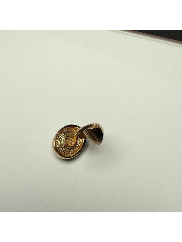 Small Christian Dior Red Glass & Rhinestone Clip-on Clip On Gold Tone Signed - Image 14