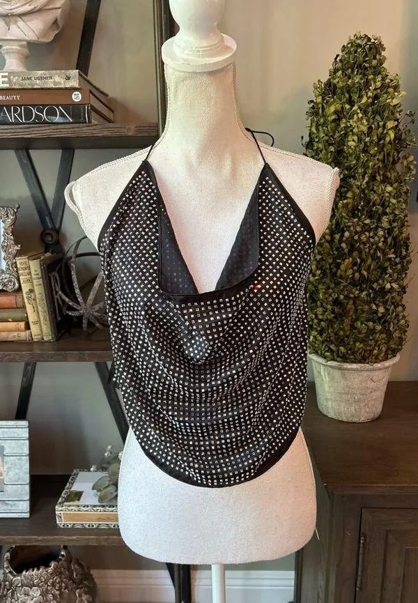 For Love & Lemons After Dark Halter Top Black Womens One Size - Image 6