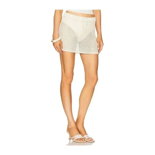 Good American Crochet Low Rise Skirt Cream 1XL Boho Swim cover #785 - Image 2