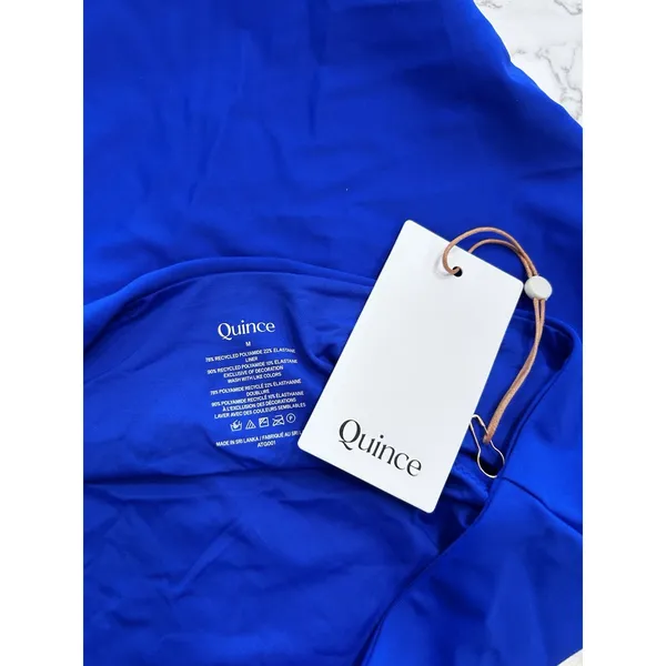 NWT Quince Electric Blue Italian High Rise Bikini Bottoms Size Medium - Image 5