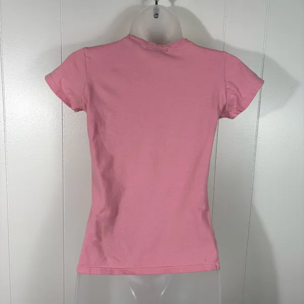 Vintage Y2K Abercrombie Pink Moose Logo Print Fitted Baby Tee Small S Preppy - Image 4