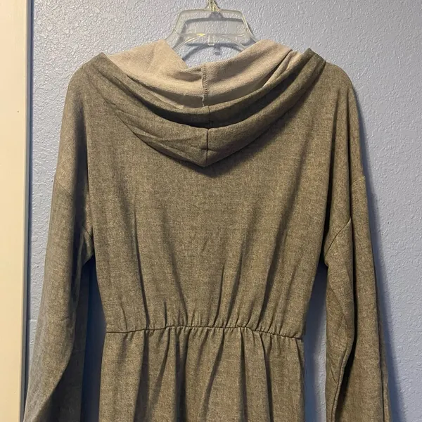The Nines Boutique S Small 4-6 Long Sleeve Drop Sleeve Hooded Drawstring Gray Dr - Image 8
