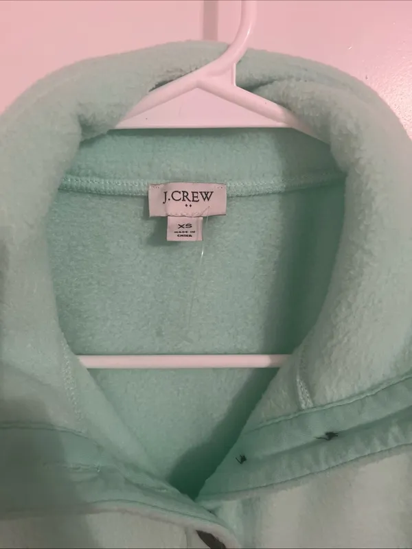 J. Crew Mint Fleece Snap-Placket Pullover - Image 2