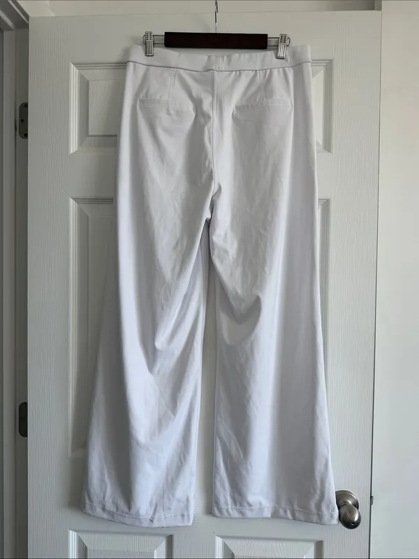 Halara HaloTekAir Wide Leg Pants White Size Large Stretch Pull On NWT - Image 4