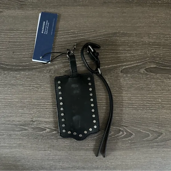 Rebecca Minkoff So Connected Luggage Tag Black Leather Studded USB - Image 2