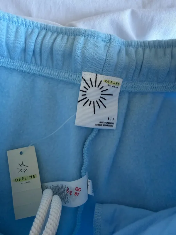 light blue aerie cloud fleece shorts - Image 3