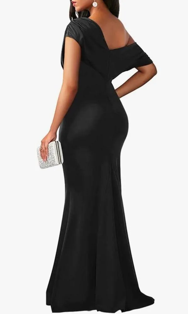 Amazon YMDUCH- Women's Elegant Sleeveless Off Shoulder Bodycon Long Formal Dress Size L - Image 2