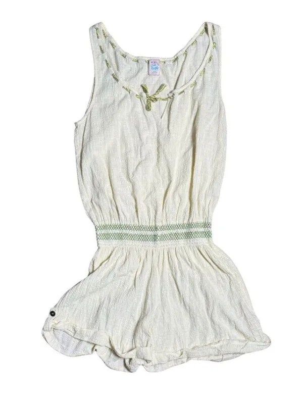 Free People Cotton Gauzy Pale Yellow Romper Small Beach Flowy - Image 9