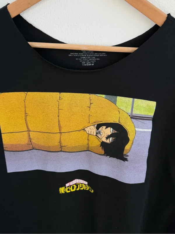 My Hero Academia Aizawa Sleeping Bag Off the Shoulder T-Shirt - Image 2